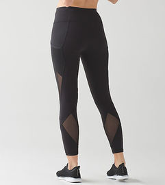 Wholesale unique nylon spandex mesh panel tights woman leggings